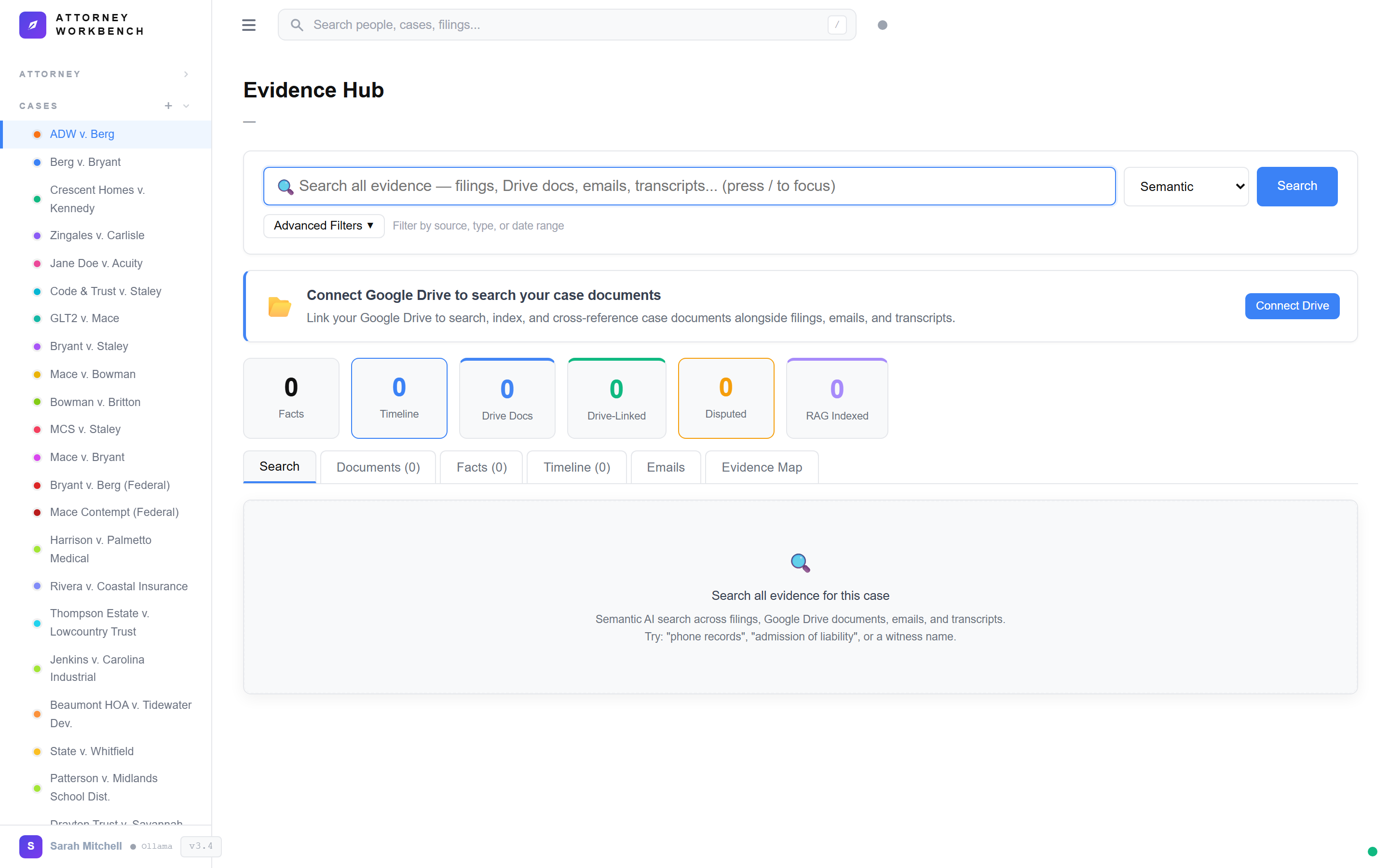 Cross-case evidence sharing showing facts linked across related South Carolina litigation matters
